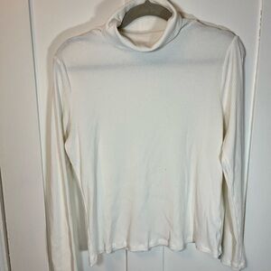 White Turtleneck Long Sleeve Top